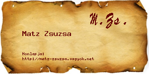 Matz Zsuzsa névjegykártya